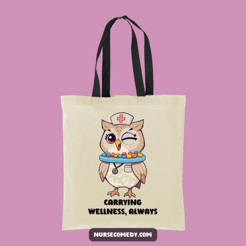 Funny Winking Owl Nurse Tote Bag: Carry Your Essentials with a Smile, A Perfect Gift