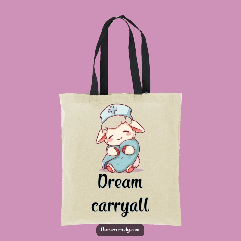 Funny Sheep Nurse Tote Bag: Carry Comfort & Cute Sleepy Vibes