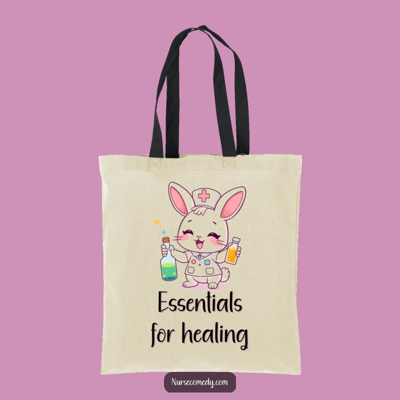 Funny Bunny Nurse Tote Bag - Carry Potion Fun, Practical Gift!