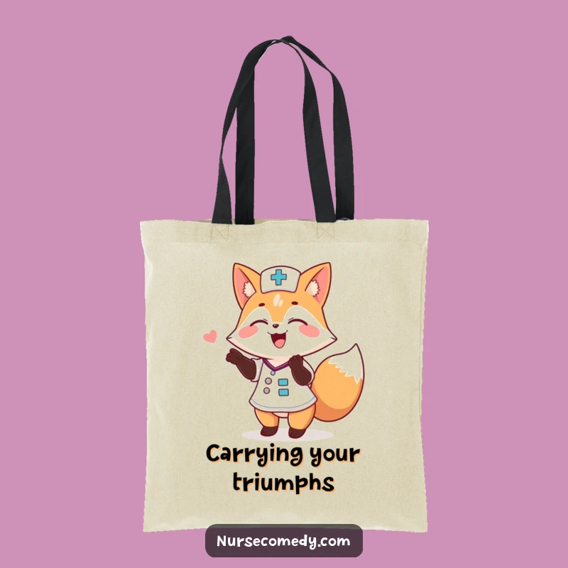 Funny Fox Nurse Tote Bag: Whimsical Animal Doctor Accessory, Great Gift!