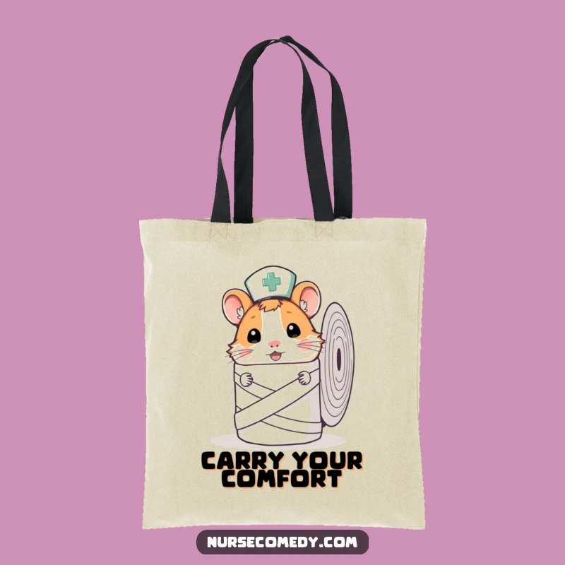 Funny Hamster Nurse Tote Bag - Curious Peek Accessory!