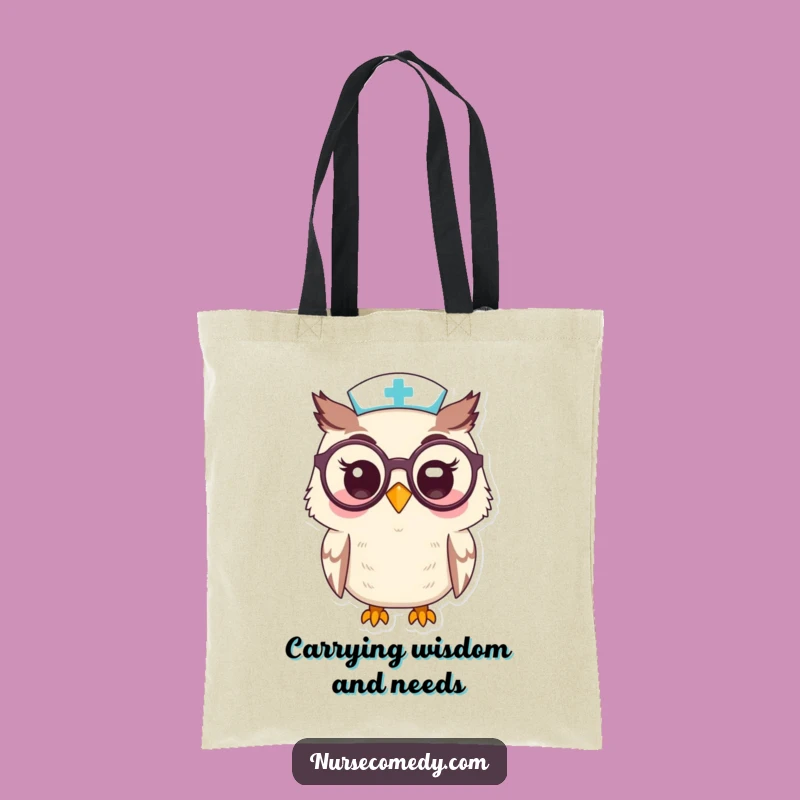 Funny Kawaii Owl Nurse Specs Tote Bag: Carry Your Knowledge with Style