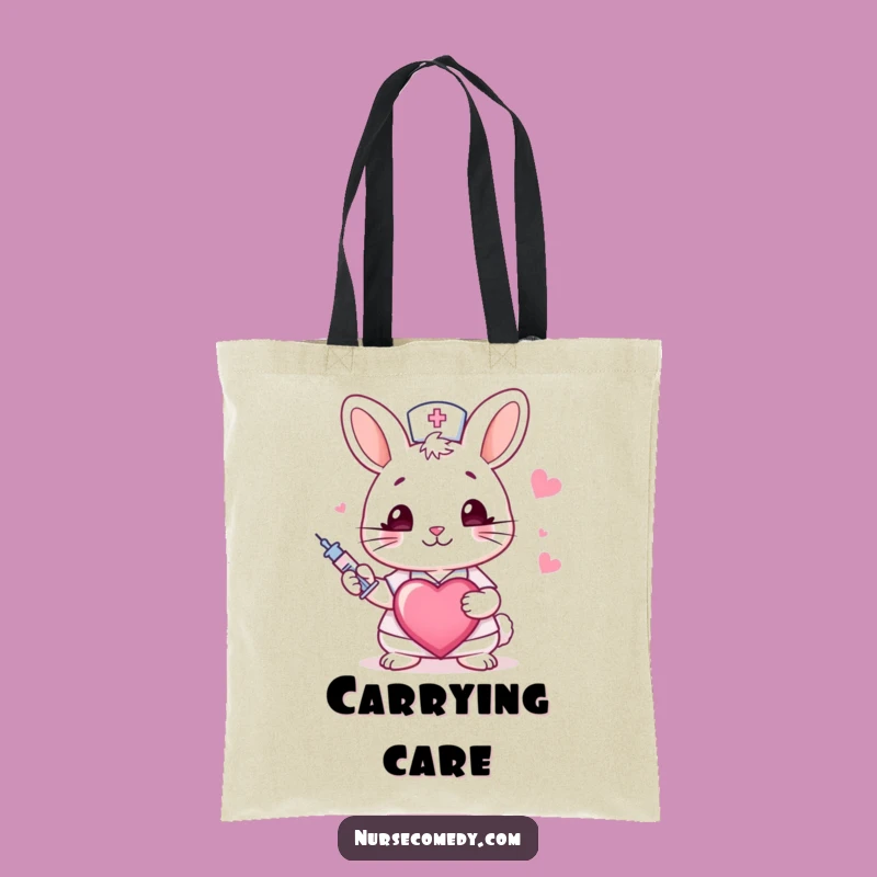 Funny Rabbit Nurse Tote Bag: Carry Your Care with Humor