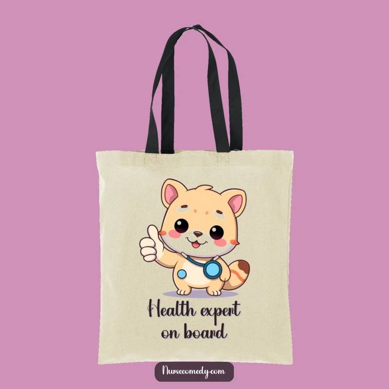 Funny Doctor Animal Tote Bag: Thumbs Up Character, Stethoscope Style, Gift!